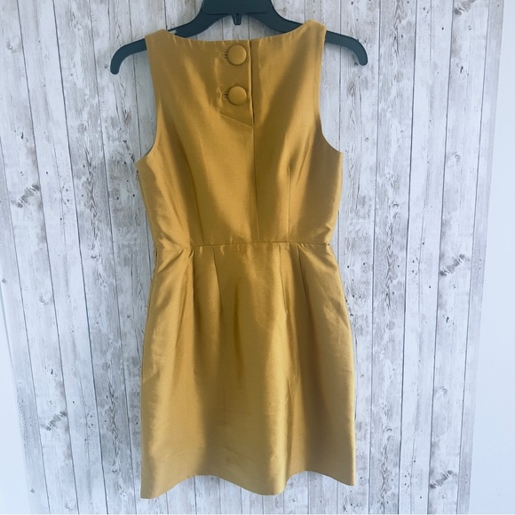 Maeve Gold Silk Sheath Mini Dress - Picture 2 of 5